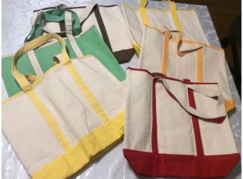 Lot Of 6 Canvas Bags With Handles