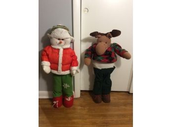 Pair Of Christmas Standup Plush Characters 30' Tall