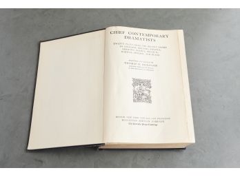 Chief Contemporary Dramatists By Thomas Dickinson, Cambridge Edition, 1915