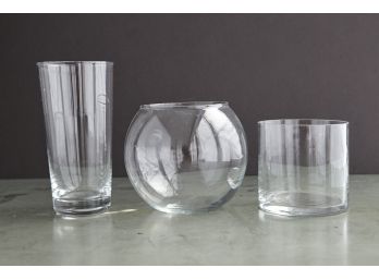 Lot Of 3 Glass Vases