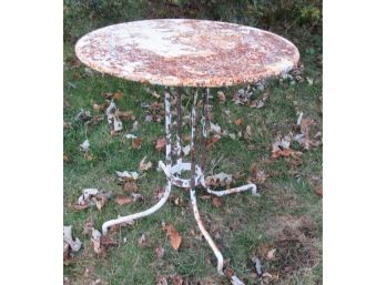 Small White Metal Outdoor Side Table