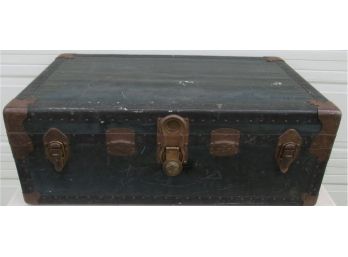 Large Trunk With Brass Corners And Latches