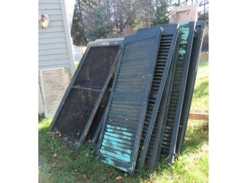 Large Lot Antique Shutters, Screens And Doors - Salvage