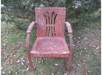 Rusty Art Deco Metal Outdoor Chair