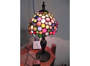 Tiffany Style Lamp With Stained Glass Shade - Works