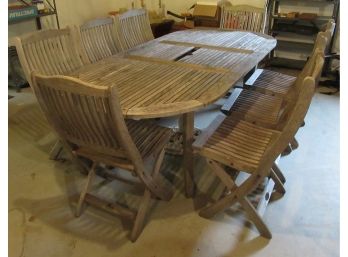 Teak Dining Table And Eight Chairs - Original Price Paid $3,000