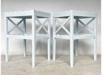 A Pair Of Modern Painted Wood Side Tables