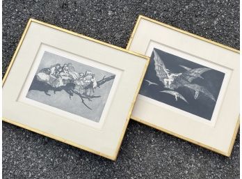 A Pair Of Framed Vintage Etchings