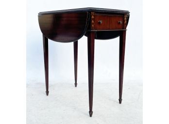 A Vintage Pembroke Side Table With Inlaid Marquetry