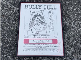 A Vintage 'Bully Hill' Wine Poster, Signed