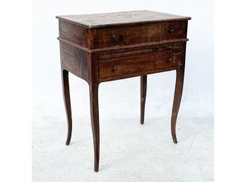 An Early 19th Century Inlaid Vanity Table With Pullout Writing Desk