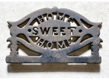 An Antique Cast Iron 'Home Sweet Home' Plaque