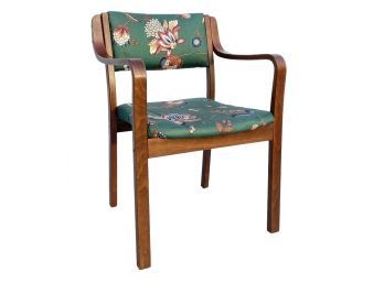 A Vintage Modern Bentwood Arm Chair In William Morris Print
