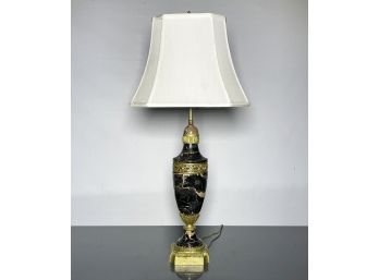 A Fine Marble And Bronze Urn Form Table Lamp