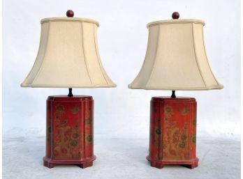 A Pair Of Chinoiserie Style Lamps