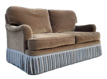 A High Quality Upholstered Loveseat In Corduroy, Possibly Edward Ferrell