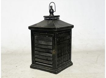 A Decorative Wood Slatted Lantern