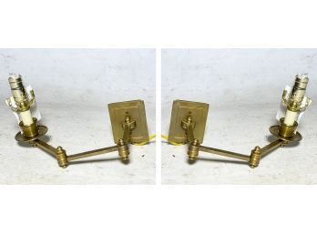 A Pair Of Brass Reticulating Arm Wall Sconces By Bill Blass For Visual Comfort