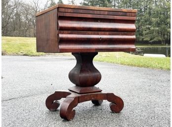 A Burled Wood Antique Empire End Table