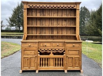 A Vintage Scandinavian Pine China Cabinet