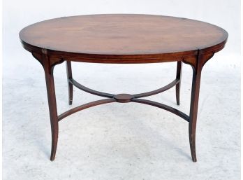 A Vintage Inlaid Marquetry Coffee Table In Mahogany