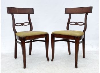 A Pair Of Vintage Tapestry Upholstered Side Chairs