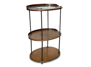 A Late 19th Century Wash Stand Repurposed As Etagere With Glass Insert