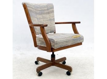 A Vintage Upholstered Executive Chair - Oak Framed!