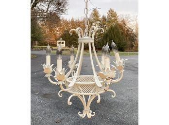 A Vintage Wrought Iron Chandelier