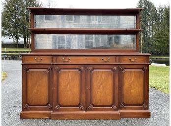 A Gorgeous Vintage Dining Hutch With Smoked Glass Mirrored Back
