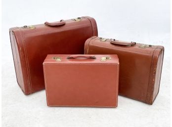 Vintage Leather Suitcases - 1940's-1950's