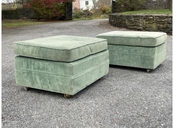 A Pair Of Upholstered Ottomans