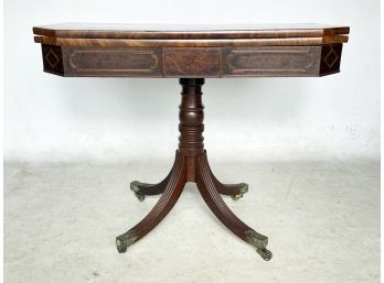 An Antique Mahogany Flip Top Console, Or Game Table