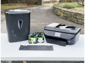 A HP Printer, Shredder, And More Office Accessories