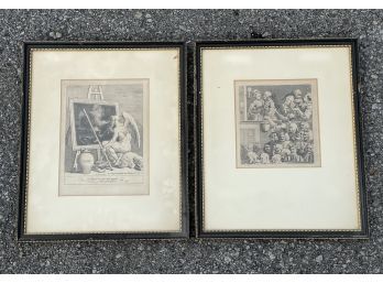 A Pair Of Antique Framed Etchings
