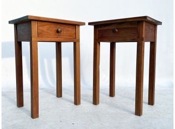 A Pair Of Vintage Pine Nightstands Or End Tables
