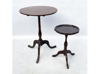 An Antique Mahogany Tilt Top And Wine Table