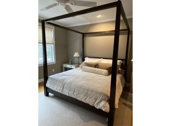 Four Post Wood King Bed Frame And Laura Ashley King Koil Mattress