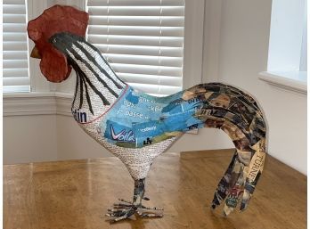 Voila The French Rooster, Who Leans To The Right, French Paper Mch! 20x19
