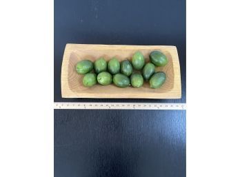 Smaller Rectangular Wooden Trough With Limes! 19.5x9.5
