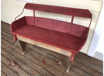 Wagon Seat Bench Antique 43x31x16' On Wood Stand