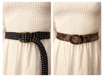 Pair Of J. Crew Belts: 100 Percent Silk, 100 Percent Wool, Size Small