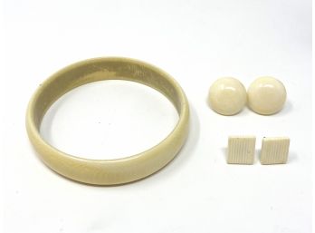 Vintage Earrings And Bangle Bracelet