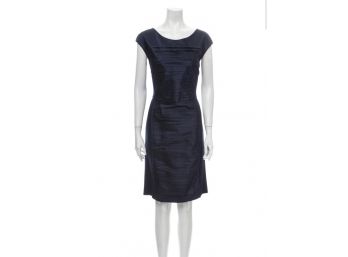 Oscar De La Renta Ruched Sheath Dress Size 8 (runs Small)