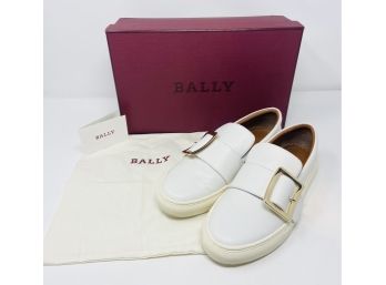 Bally White Calf Leather Sneakers Size 7.5