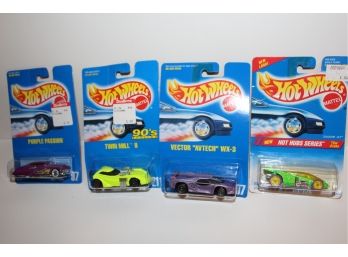 4 Blister Packs Of Hot Wheels Cars Hot Hub Series #3 1994- #207 - #211 - #87