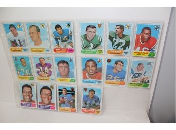 1968 Topps Football Card Goup Incl. Jack Kemp, Joe Kapp, Jack Concannon (16 Cards)