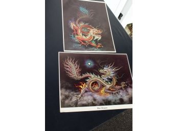 2 Lithographs By K. Chin Of Dragon Aart