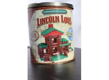 Lincoln Log Metal Tub - Over 200 Pieces