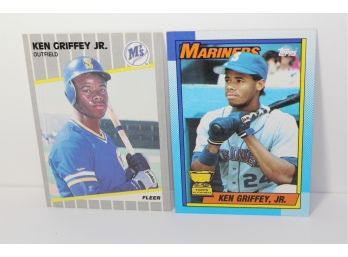 Ken Griffey Jr. Rookie Card From Fleer And 1990 Topps With All-star Rookie